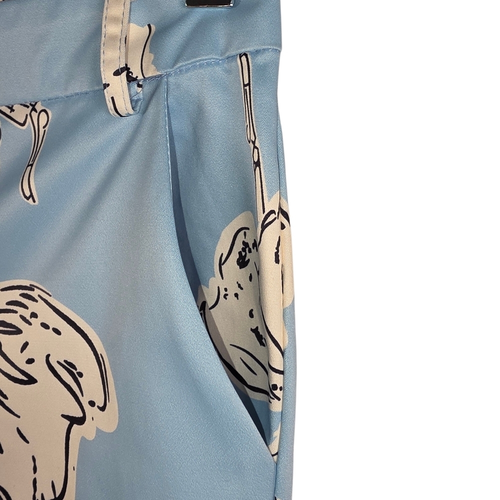 OVI Light Blue Illustrated Ballerina Print Pants – Size M - Picture 6 of 13
